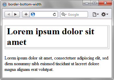 Применение свойства border-bottom-width